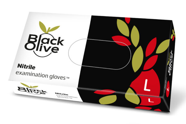 Rękawiczki nitrylowe jednorazowe Black Olive_L